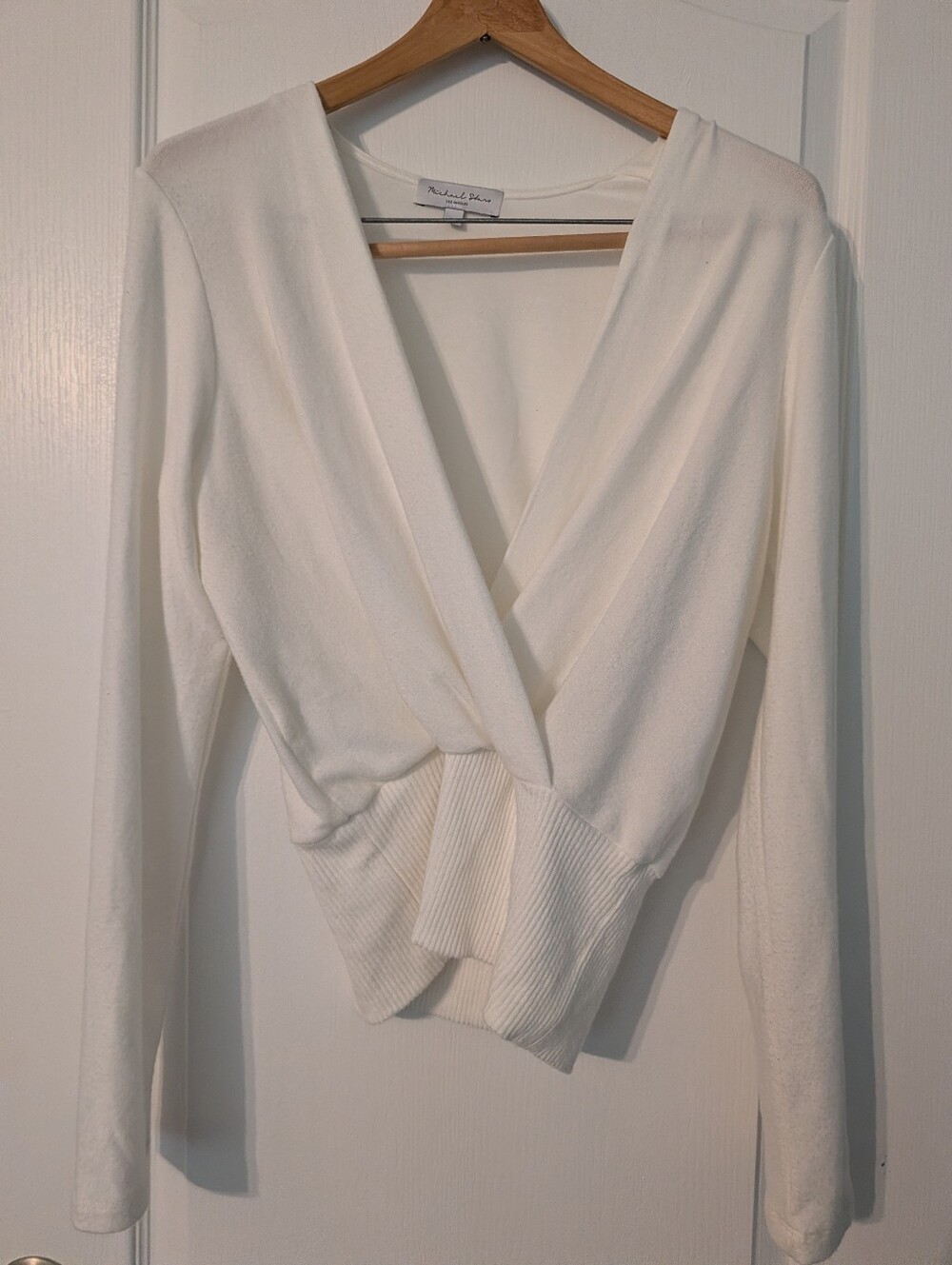 Michael Stars White Crossover Sweater